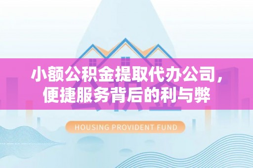 渭南小额公积金提取代办公司，便捷服务背后的利与弊